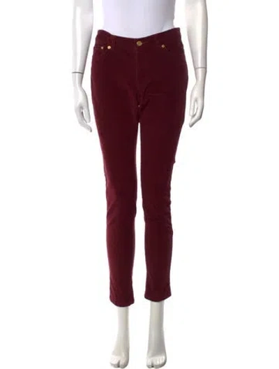 Pre-owned Michael Kors Skinny Leg Pants In Burgundy