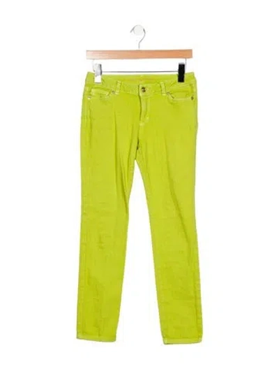 Pre-owned Michael Kors Skinny Leg Pants In Green