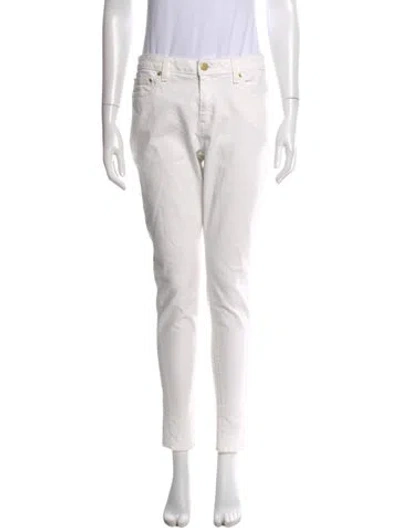 Pre-owned Michael Kors Skinny Leg Pants In White