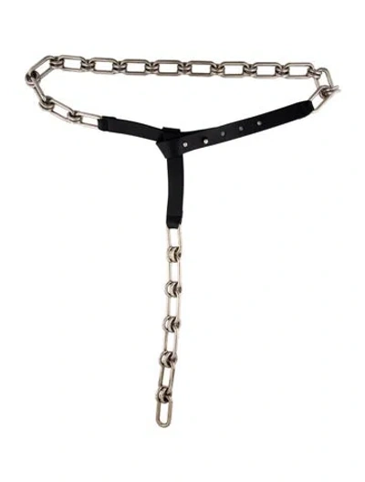 Pre-owned Michael Kors Skinny Metal Belt In Black