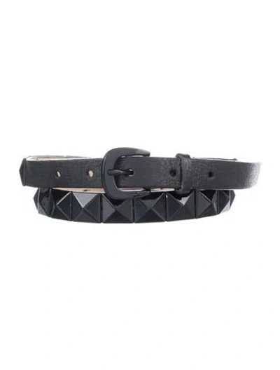 Pre-owned Michael Kors Skinny Metal Belt In Black