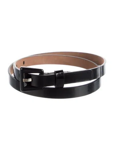 Pre-owned Michael Kors Skinny Patent Leather Belt In Black