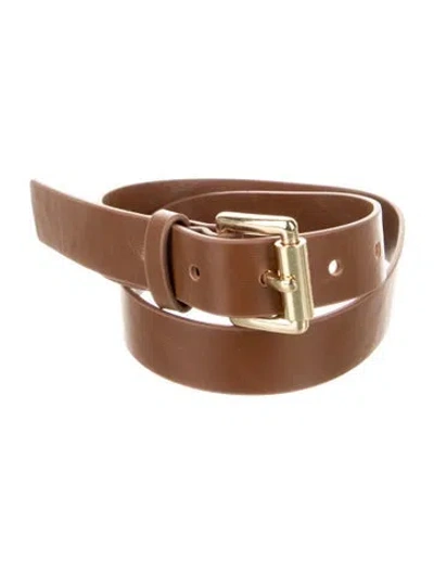 Pre-owned Michael Kors Skinny Waist Belt In Brown