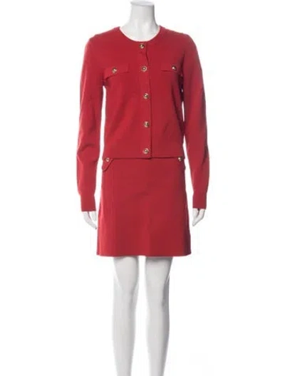 Pre-owned Michael Kors Skirt Suit W/ Tags In Red