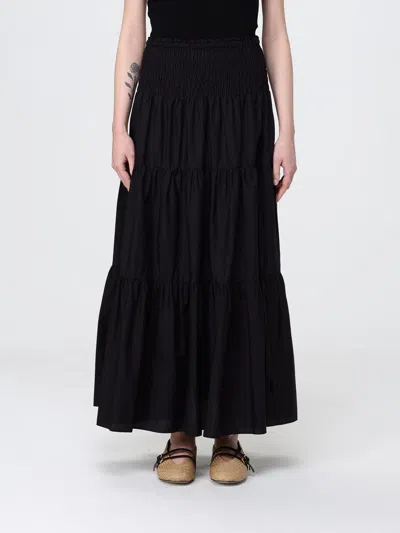Michael Kors Tiered Shirred Skirt In Black