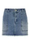 Michael Kors Frayed Denim Mini Skirt