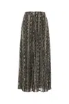 Michael Kors Snake Print Pleated Crepe Skirt With Elastic Waistband In Black