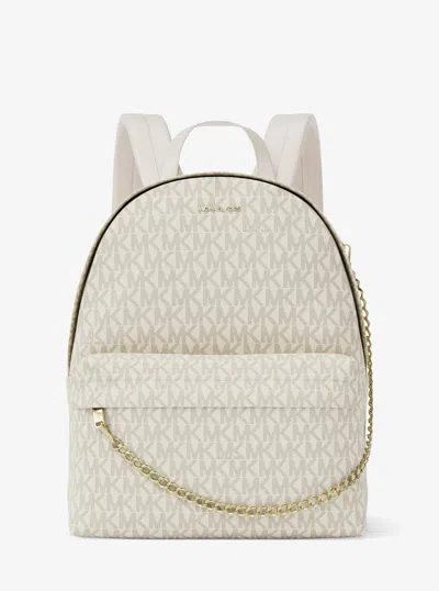 Michael Kors Slater Large Signature Logo Backpack In Brown