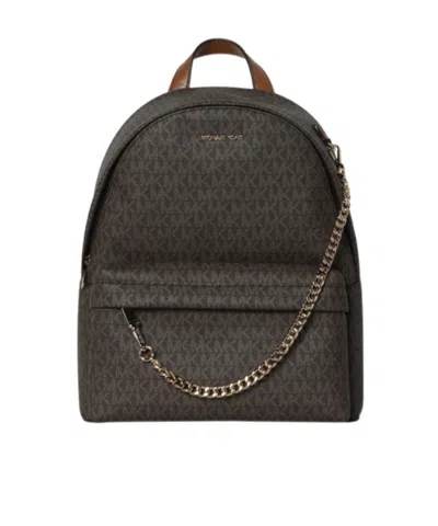 Michael Kors Slater Medium Signature Logo Backpack In Black