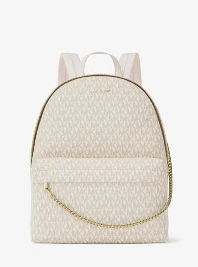 Michael Kors Slater Medium Signature Logo Backpack In Brown