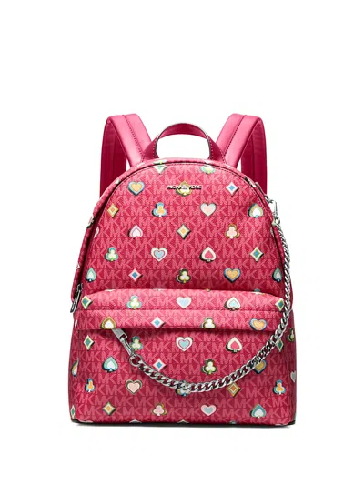 Michael Kors Slater Monogram-print Backpack In Pink