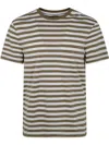 Michael Kors Crew Neck Striped T-shirt In Green