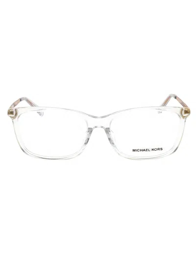 Michael Kors Sleek Rectangular Eyeglasses For Women In Transparent