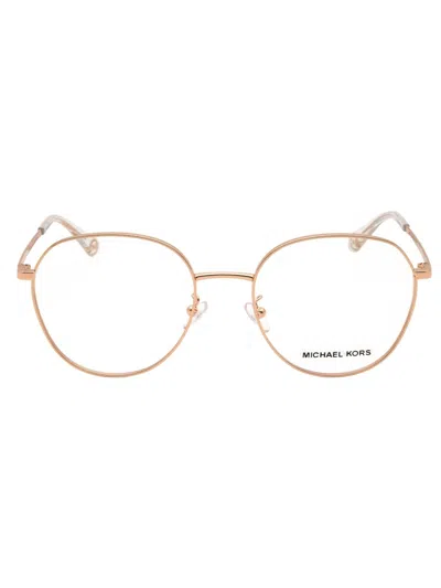 Michael Kors Sleek Round Frame Women's Eyeglasses In Gold