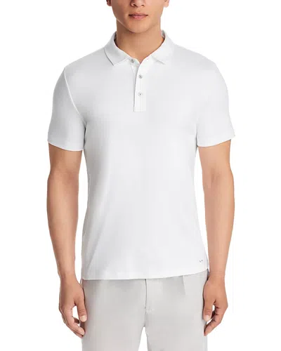 Michael Kors Sleek Slim Fit Polo Shirt In White