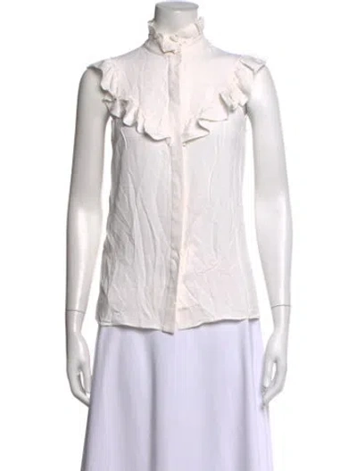Pre-owned Michael Kors Sleeveless Blouse In White