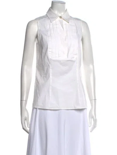 Pre-owned Michael Kors Sleeveless Blouse In White