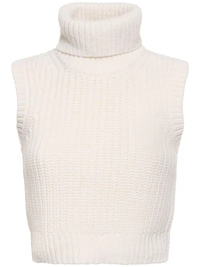 Michael Kors Sleeveless Cashmere Sweater In White