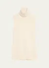 Michael Kors Sleeveless Cashmere Turtleneck In Black