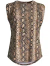 Michael Kors Snake Print Sleeveless Crewneck T-shirt