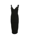 Michael Kors Sleeveless Dress With Buckle Strap In Black Viscose In Black