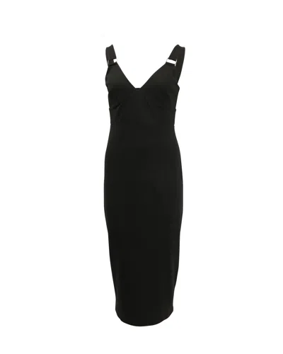 Michael Kors Sleeveless Dress With Buckle Strap In Black Viscose