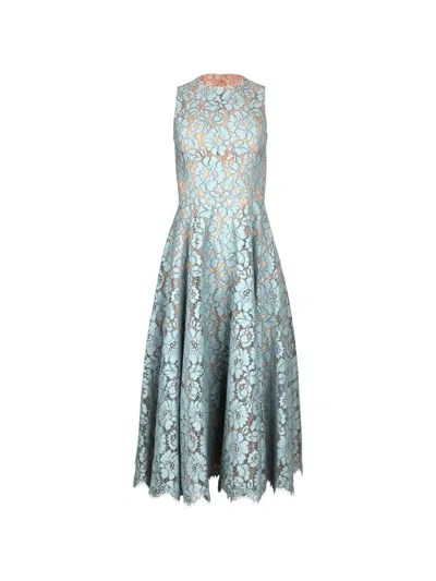 Michael Kors Sleeveless Lace Dress In Blue