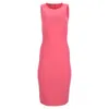 Michael Kors Sleeveless Midi Bodycon Dress In Pink Wool