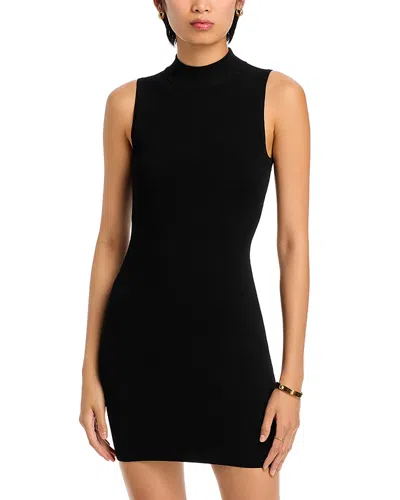 Michael Kors Sleeveless Mock Neck Mini Dress In Black