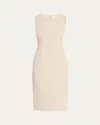 Michael Kors Sleeveless Sheath Wool-blend Dress In Neutral