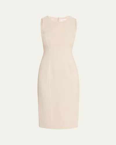 Michael Kors Sleeveless Sheath Wool-blend Dress In Neutral