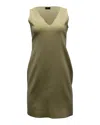 Michael Kors Sleeveless Shift Dress In Yellow Wool In Yellow