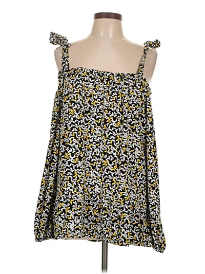 Pre-owned Michael Kors Sleeveless Top Yellow Strapless Neckline Tops