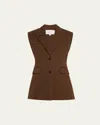 Michael Kors Sleeveless Two Button Jacket In Java