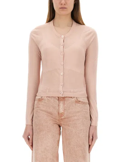 Michael Kors Slim Fit Cardigan In Pink