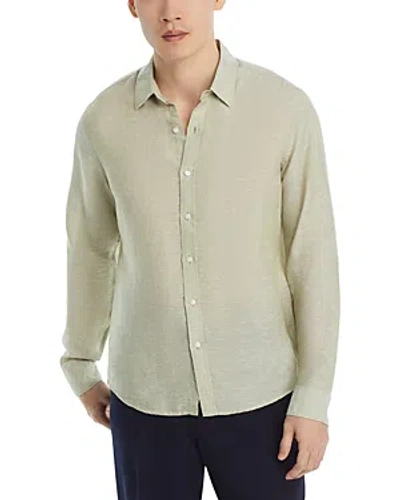 Michael Kors Slim Fit Long Sleeve Button Front Shirt In Green