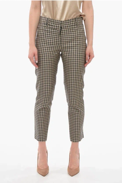 Michael Kors Slim-fit Pants With Check Pattern In Black