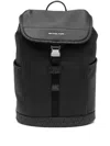 Michael Kors Slim Flap Backpack In Black