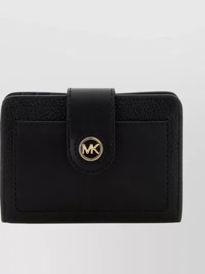 Michael Kors Slim Leather Wallet With Compact Design In Black