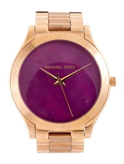 Pre-owned Michael Kors Slim Runway Watch, 41mm In Multicolor