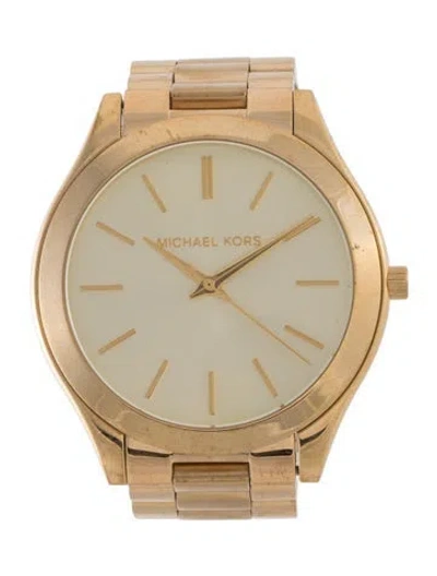 Pre-owned Michael Kors Slim Runway Watch, 42mm In Multi