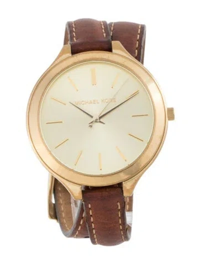 Pre-owned Michael Kors Slim Runway Watch In Multicolor