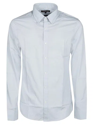 Michael Kors Slim Stretch Buttoned Long Sleeve Shirt In Ice Blue