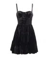 Michael Kors Velvet Bustier Smock Dress In Black