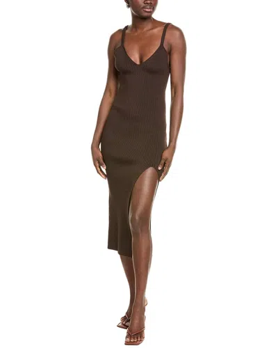 Michael Kors Slit Dress In Brown