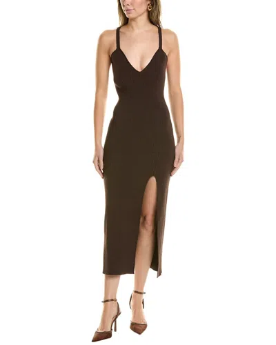 Michael Kors Viscos Crepe Midi Dress In Brown