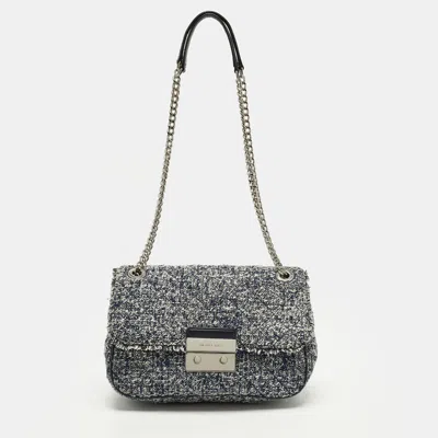 Pre-owned Michael Kors Sloan Navy Blue Quilted Tweed Shoulder Bag
