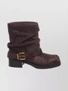 Michael Kors Slouchy Ankle Boots Buckle Detail In Brown