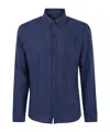 Michael Kors Tailored Shirt With Long Sleeves And Button-down Collar In Blue
