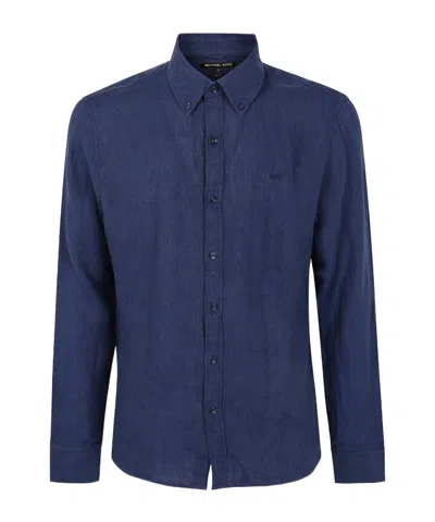 MICHAEL KORS MICHAEL KORS SLUB-TEXTURE CURVED HEM SHIRT